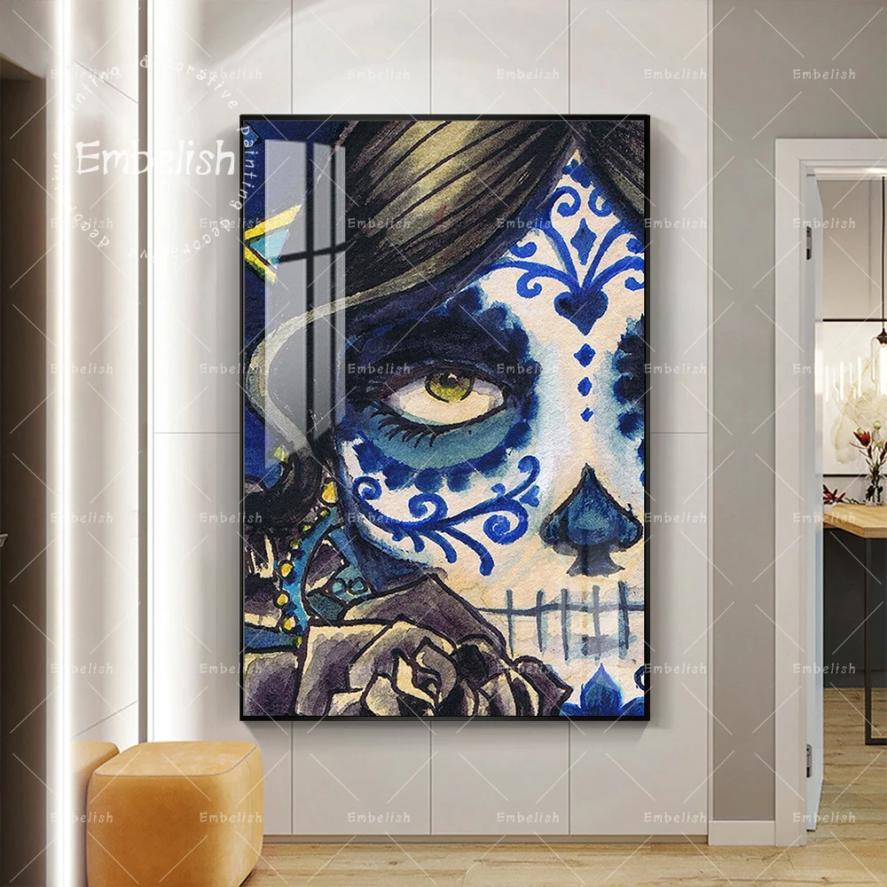 

Embelish Free Shipping Modern Home Decor HD Wall Posters For Living Room SKull Face Canvas Print Painting Home Decor