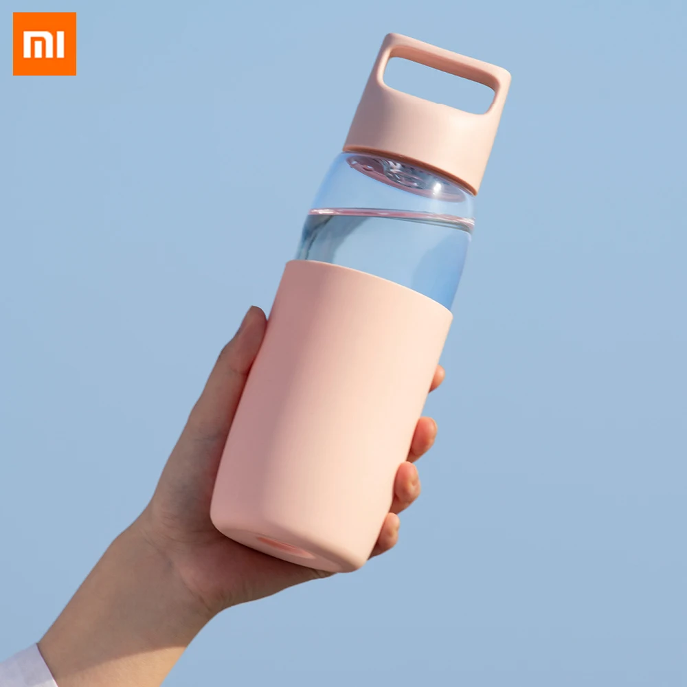 Xiaomi Fun Home 500 мл стеклянная бутылка для воды Легкая термостойкая Герметичная Кружка с силиконовым покрытием умный дом