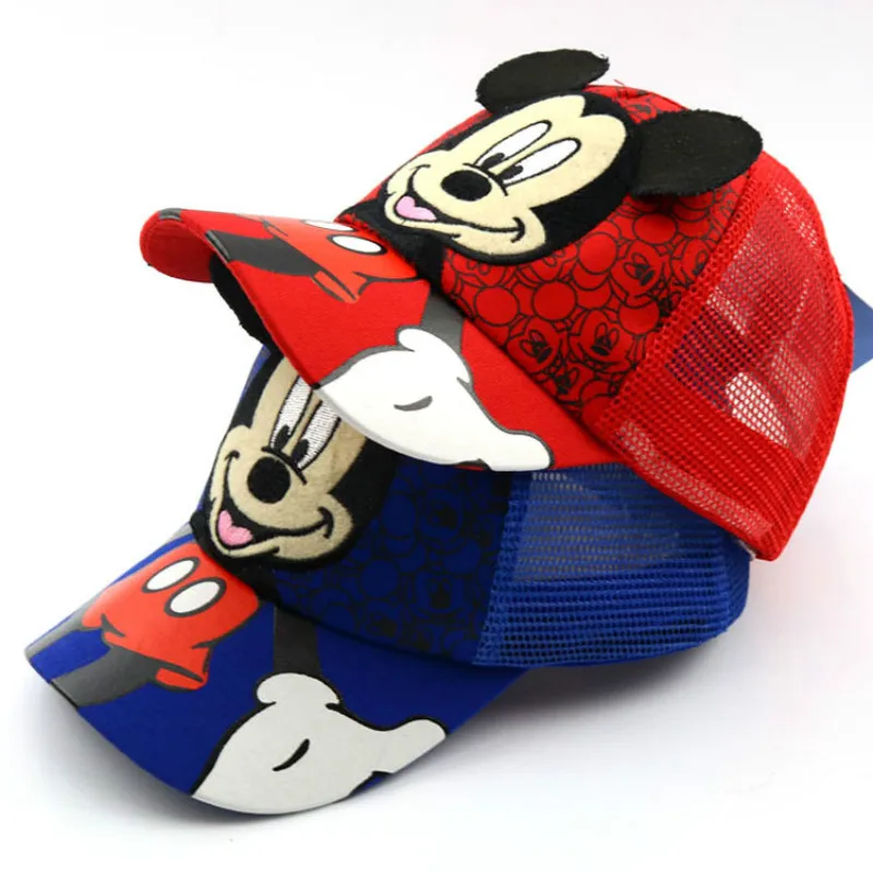 Детские шапки с рисунком Микки Мауса из мультфильма Disney бейсболки для маленьких