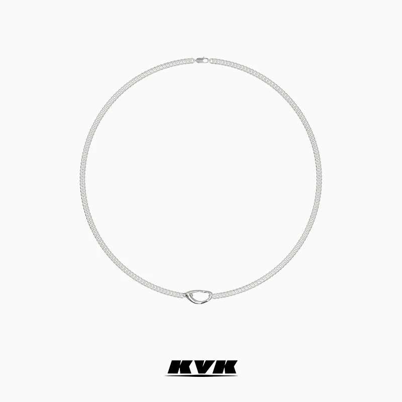 

KVK niche design necklace women's clavicle chain tide high-quality sense does not fade temperament ins tide cold wind simple