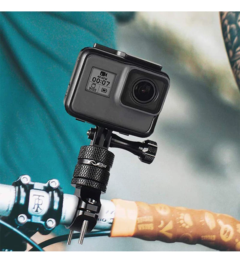 Алюминиевый зажим для крепления штатива на руль велосипеда мотоцикла для GoPro Hero 8 7 6 5 Yi 4K Sjcam Eken для Go Pro аксессуар