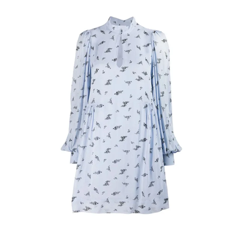 

Женское платье с цветочным принтом и V-образным вырезом