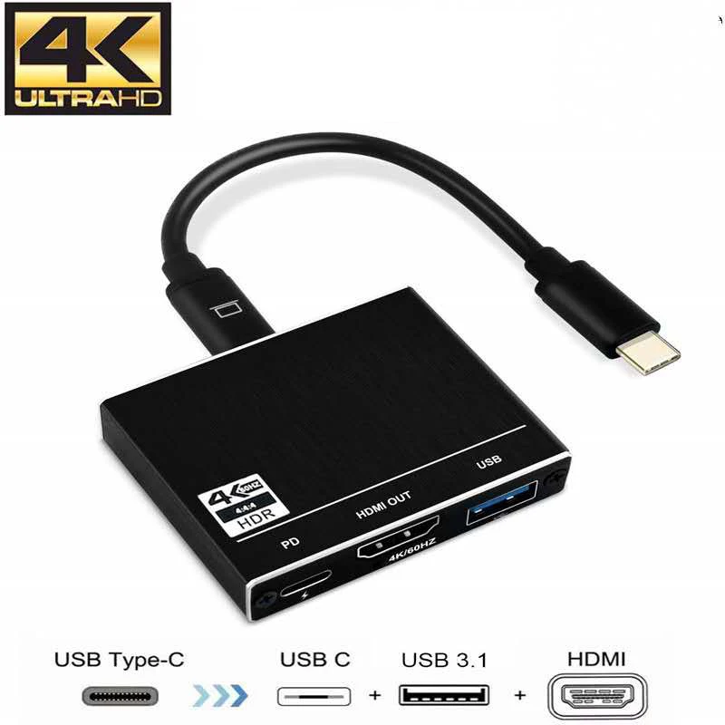Тип C док станция/HDMI/питание от трех в одном USB hub 3 1 к HDMI 100 Вт зарядки 0 HUB