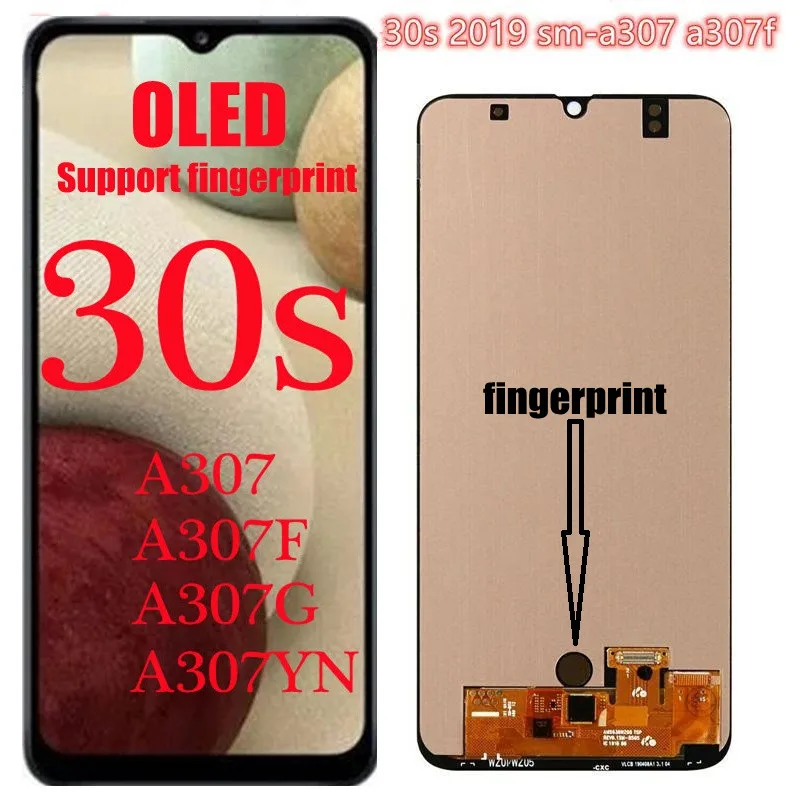 SM-A305F LCD para Samsung galaxy a30, a305, a305fn, a307f, a3030fn, a307gn, compatible con huella dactilar-1