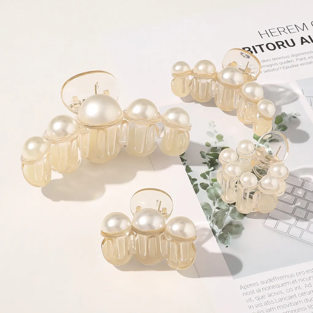 

Girl Women Hair Claw Hyperbole Big Pearls Hair Claw Clips Makeup Hair Styling Barrettes Party Hairpin For Women Hair Accessories
