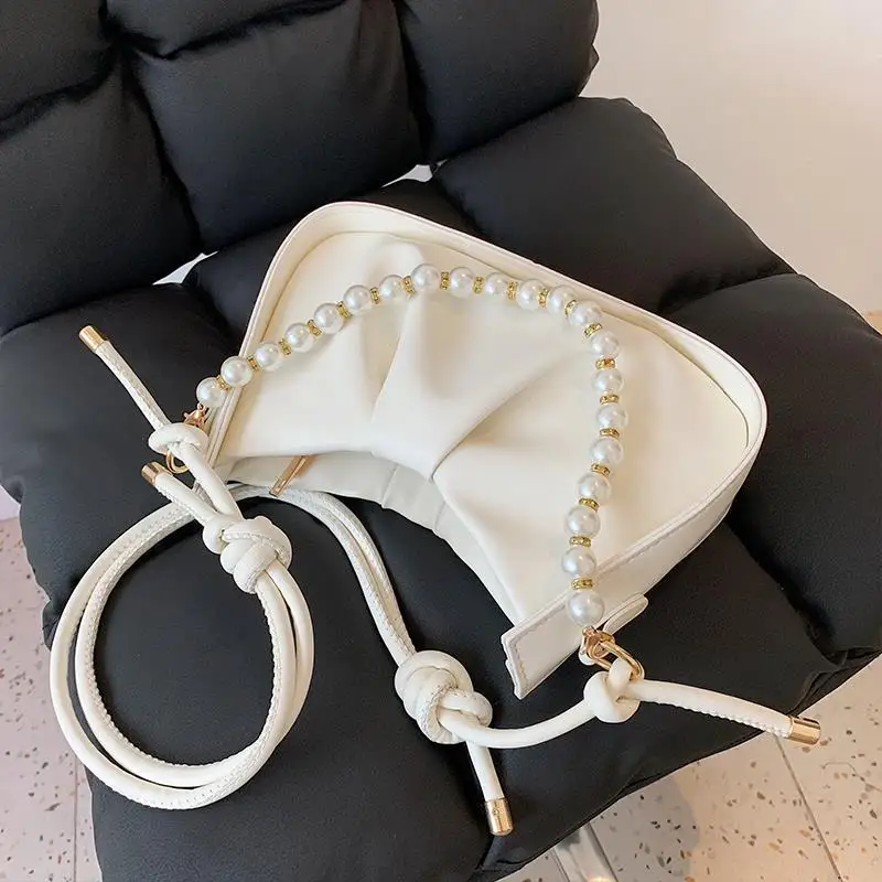

Underarm Crossbody Bag Shoulder Bag Female Designer Handbag Backpack Women Pleated Bag Beaded Zipper Fashion 2021 New PU Leather
