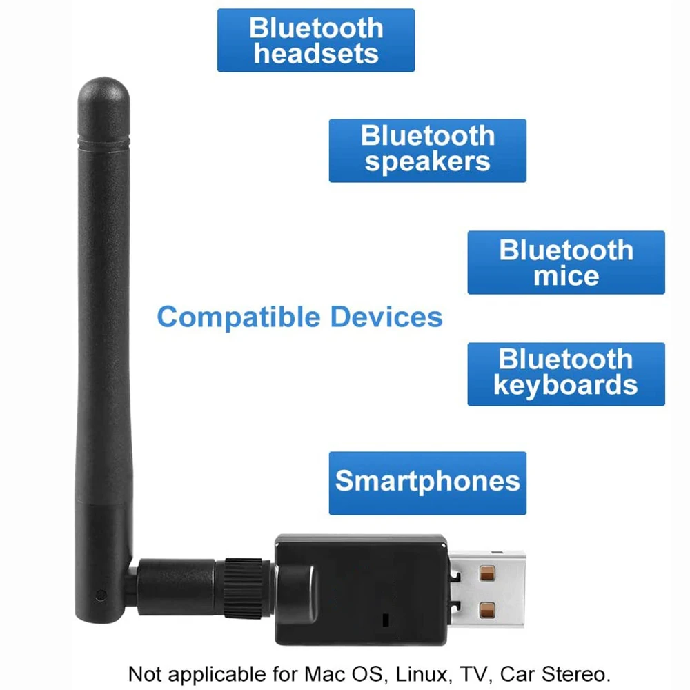 Electop USB Bluetooth 5.0 Adapter Dongle Antenna Long Range Wireless Audio Receiver Transmitter for PC Laptop Win 7 8/8.1 10 | Компьютеры