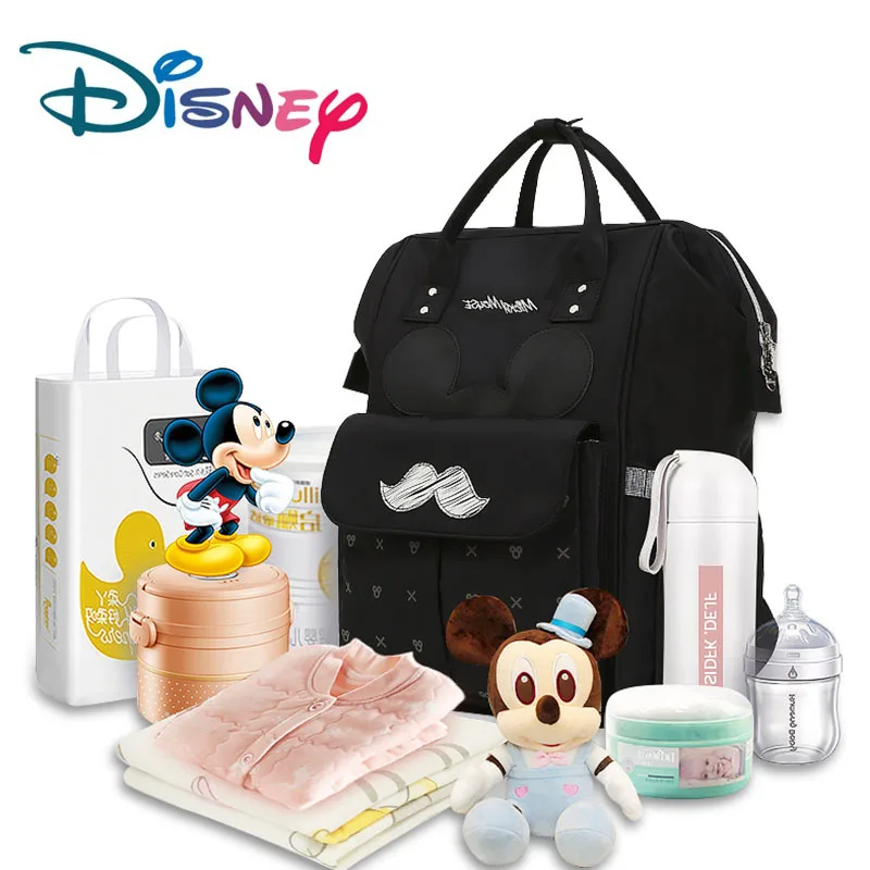 Disney USB бутылочка для кормления дорожный Рюкзак Детские сумки для мамы сумка для хранения мумия сумки мокко Милая водонепроницаемая сумка для подгузников