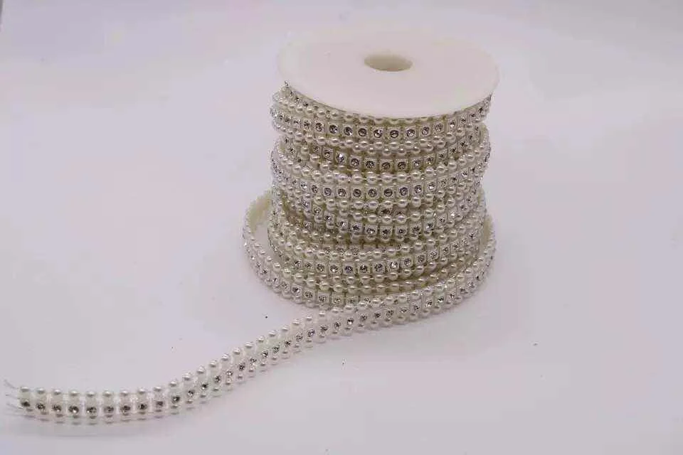 Цепочка с жемчужными бусинами для украшения свадебных вечеринок 10 ярдов три