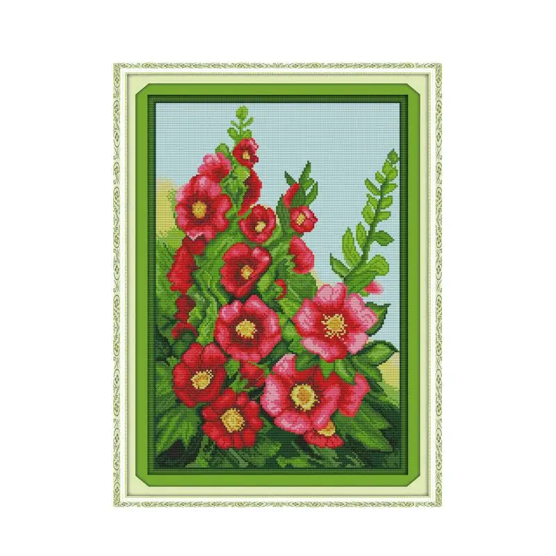 

Malvie flowers cross stitch kit DMC color cotton thread 14ct 11ct count print canvas stitches embroidery DIY handmade needlework