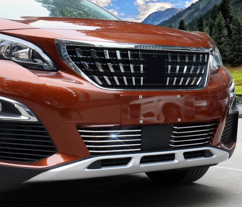 Подходит для peugeot 3008 GT стайлинга автомобилей Нержавеющая сталь передней нижней решетка гриль крышка протектор отделка 10 шт./компл