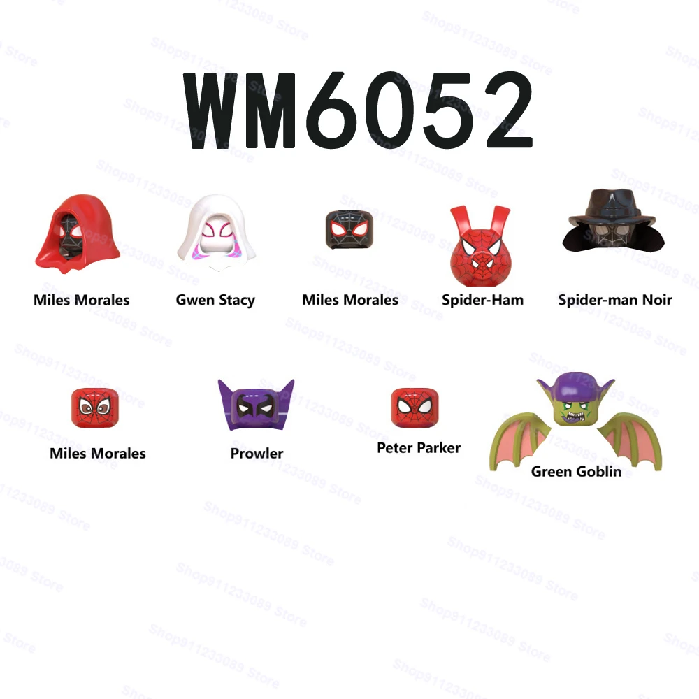 WM6052 9 шт./компл. Майлз Моралес Гвен Стейси проулер серия сборные строительные