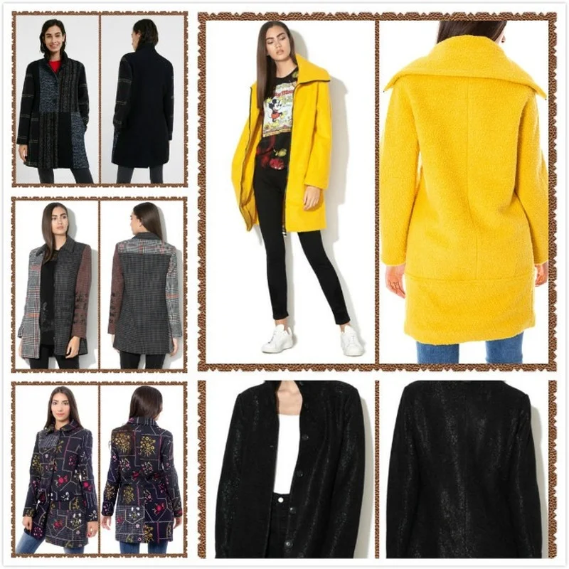 

Spanish Style Fashion Jacket Embroidered Trench Coat Overcoat 36-46