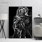 Абстрактная Обнаженная сексуальная мужская женщина Искусственная любовь черно-белая Картина на холсте Декор для спальни ванной картины