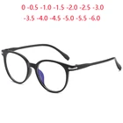 Ретро готовой близорукость очки Для женщин литературный Овальный близоруким очки мужские черные рамки 0-0,5-1,0-1,5-6,0