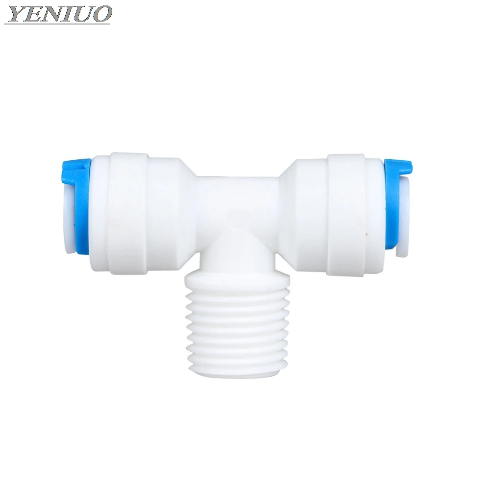 Фитинг для системы обратного осмоса Т-образный тройник 1/4 &quot3/8&quot OD шланг до &quotBSP