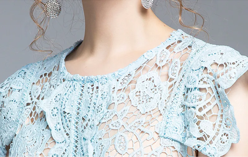 

Runway Vintage Women Elegant Lace Dress Summer 2020 Fashion Irregular Sector Dress Lady High Waist Nightclub Slim Dress