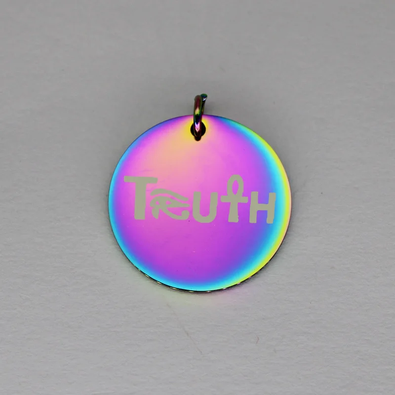Очаровательыне нержавеющие истина Кулон Шарм лазерный гравированный логотип