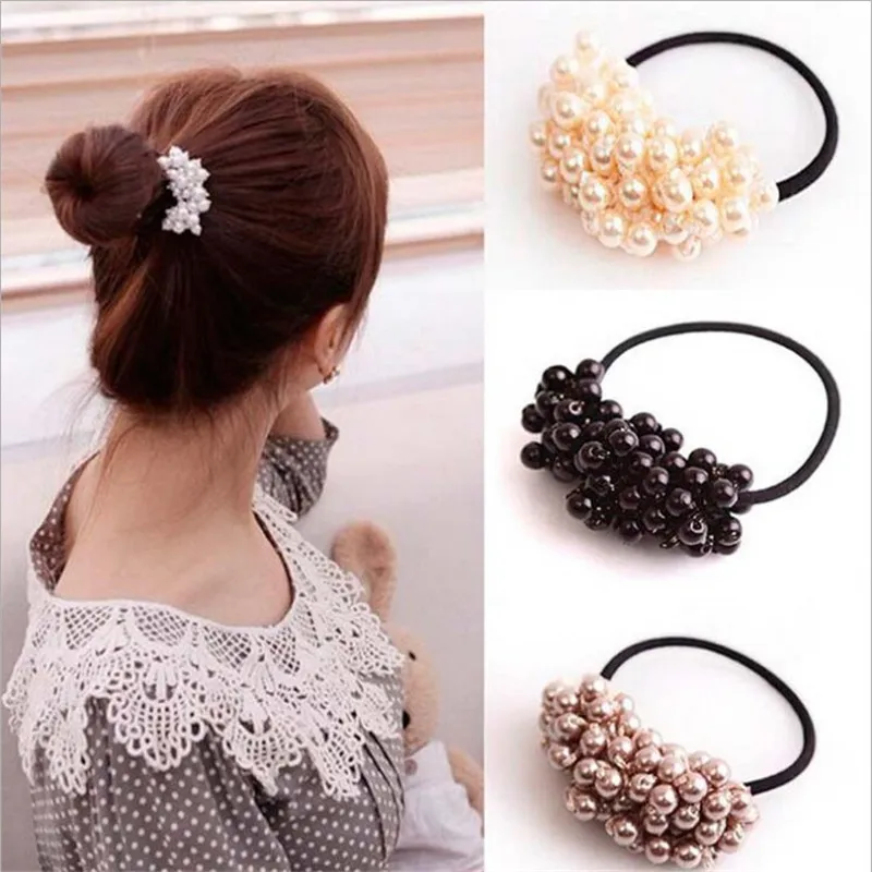 Резинки для волос женщин с бусинами| |