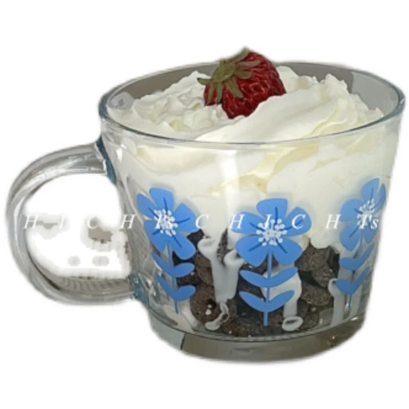 

INS glass bluegrass mouth glass round bowl breakfast cereal cup fruit salad bowl