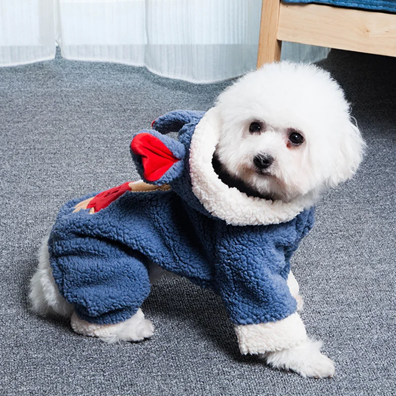 Теплый Забавный Дизайнерский Костюм Кошки с динозавром зимняя флисовая