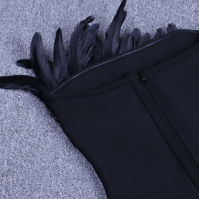 Женское летнее платье с оленем черное облегающее Бандажное без бретелек