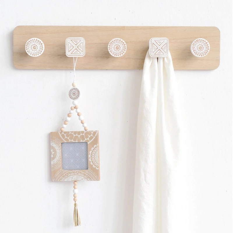 Деревянные Крючки вешалка для одежды нордическая настенная хранения шляпы