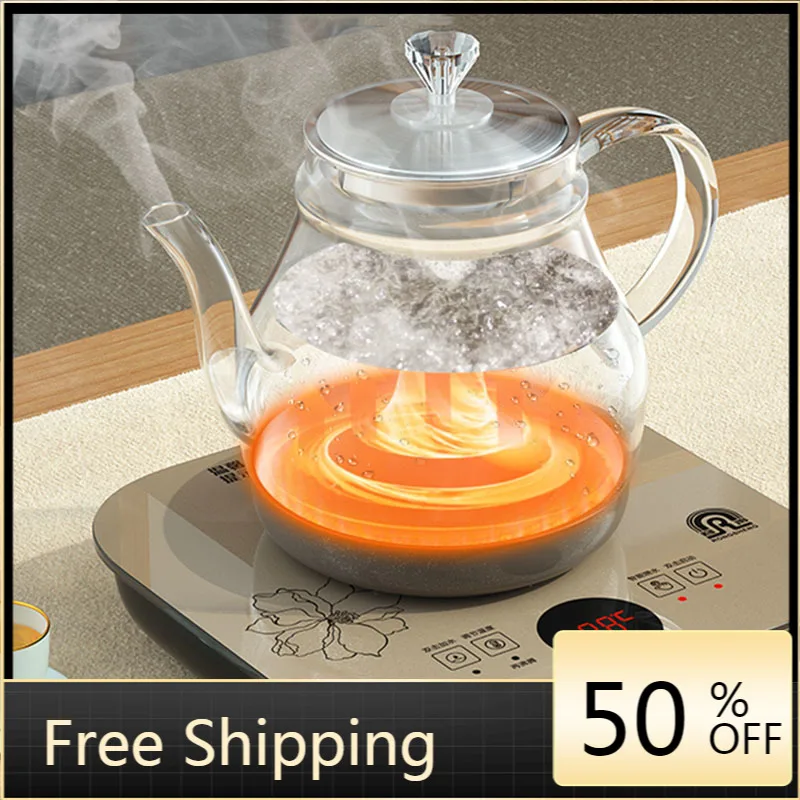 

Tourist Kettle Electric Water Boiler Camping With Whistle Glass Teapot Specialized Coffee Pot Hervidor De Agua Induction Cooker