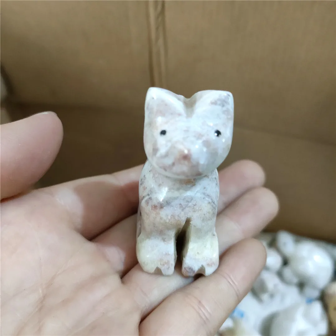

1pc Natural Quartz Crystal Stones specimen Cat Cute Gift Home Living Room Decoration Art Decoration