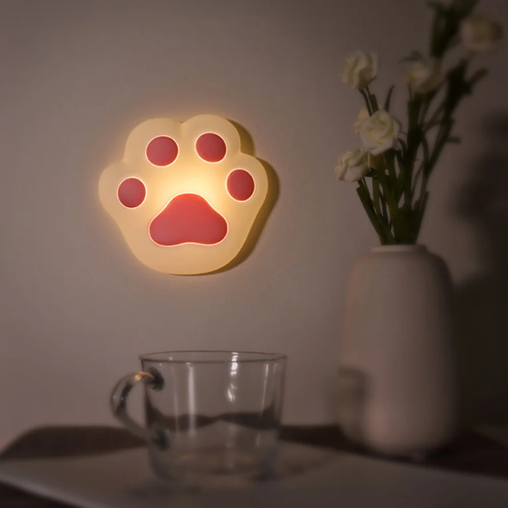 

Cartoon Cute Cat Claw Shape Night Lamp LED Wall Lights Bedside USB Lamp Cats Paw Atmosphere Lamp For Kids Adult Christmas Gift