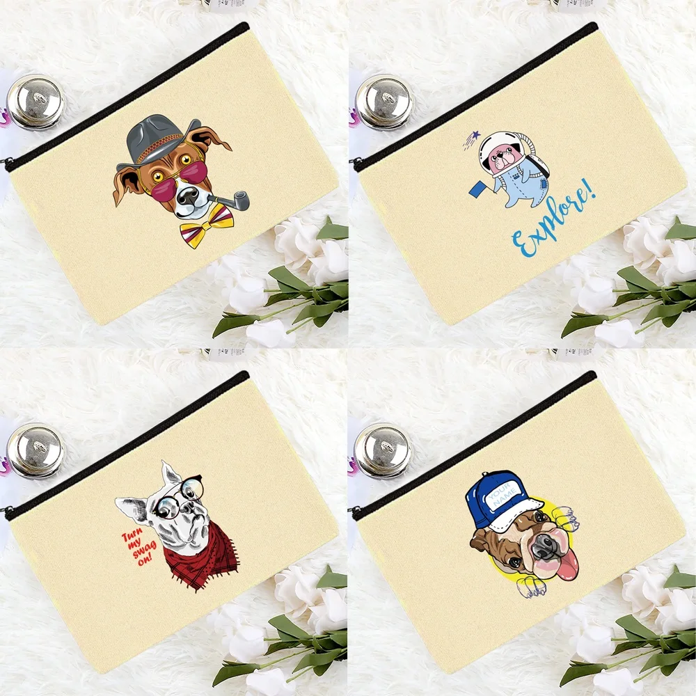 

Ms. New Cosmetic Bag Cute Dog Print Girl Cosmetics Sanitary Napkin Dustproof Storage Travel Bag Portable Skin Care Product Bags