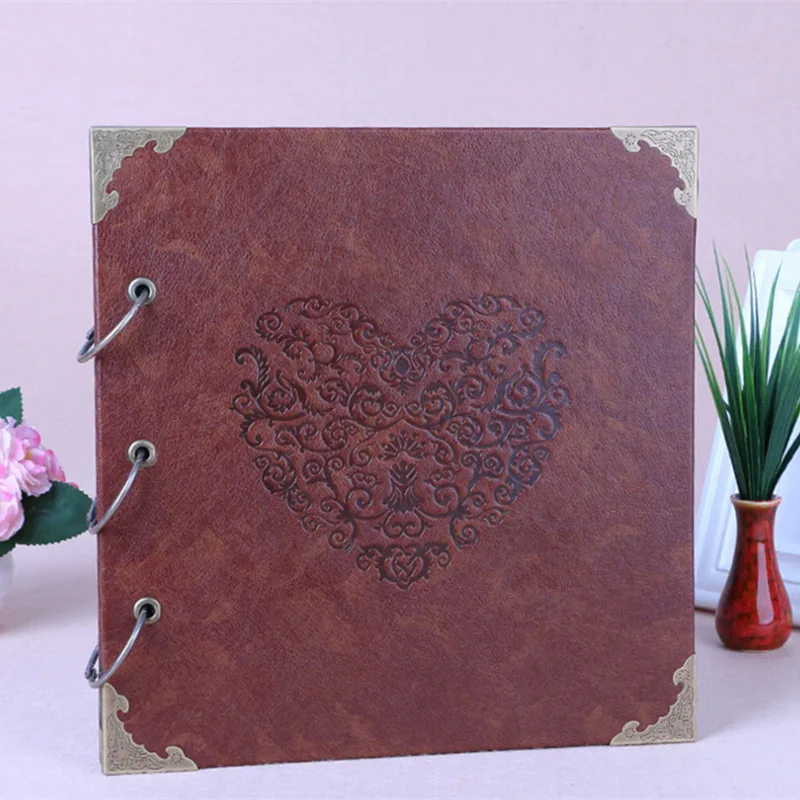

New Art Leather DIY Photo Album Waterproof Family Wedding Picture Storage Album Retro Memory Book Scrapbook Albums Birthday Gift