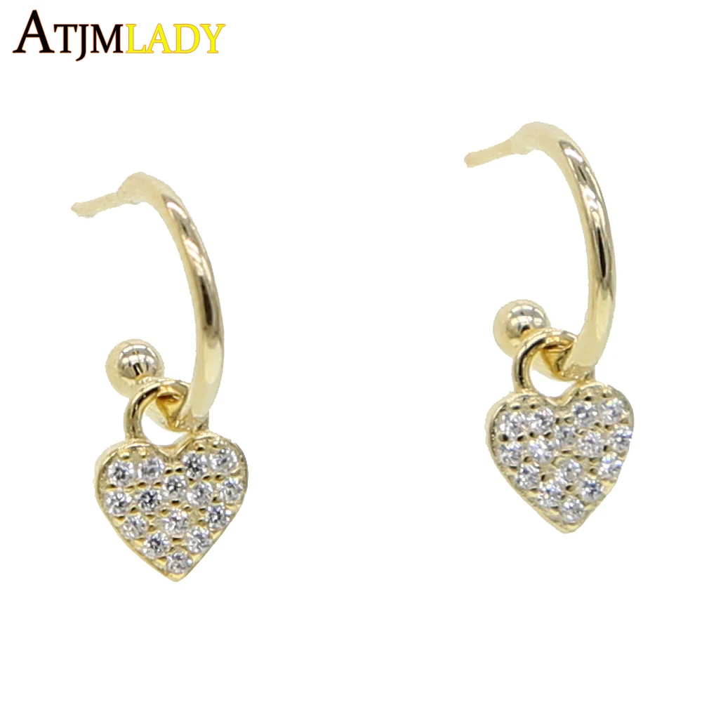 Искрящиеся очаровательные серьги с фианитом минималистичные Нежные милые