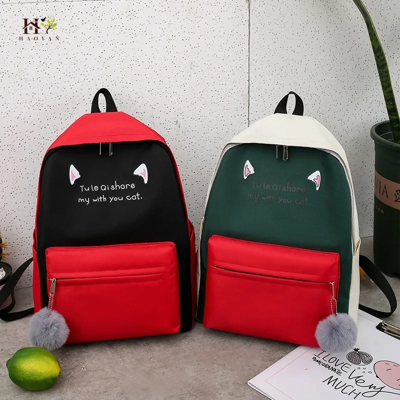 Холщовый комплект из рюкзака и сумки 4 шт./компл. летняя Наплечная Сумка с принтом