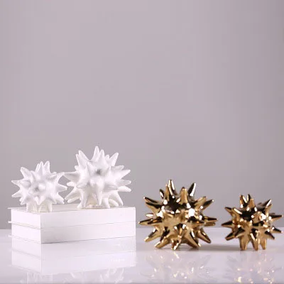 Творческий белого золота колючий шар морской еж украшения Керамика Европейский