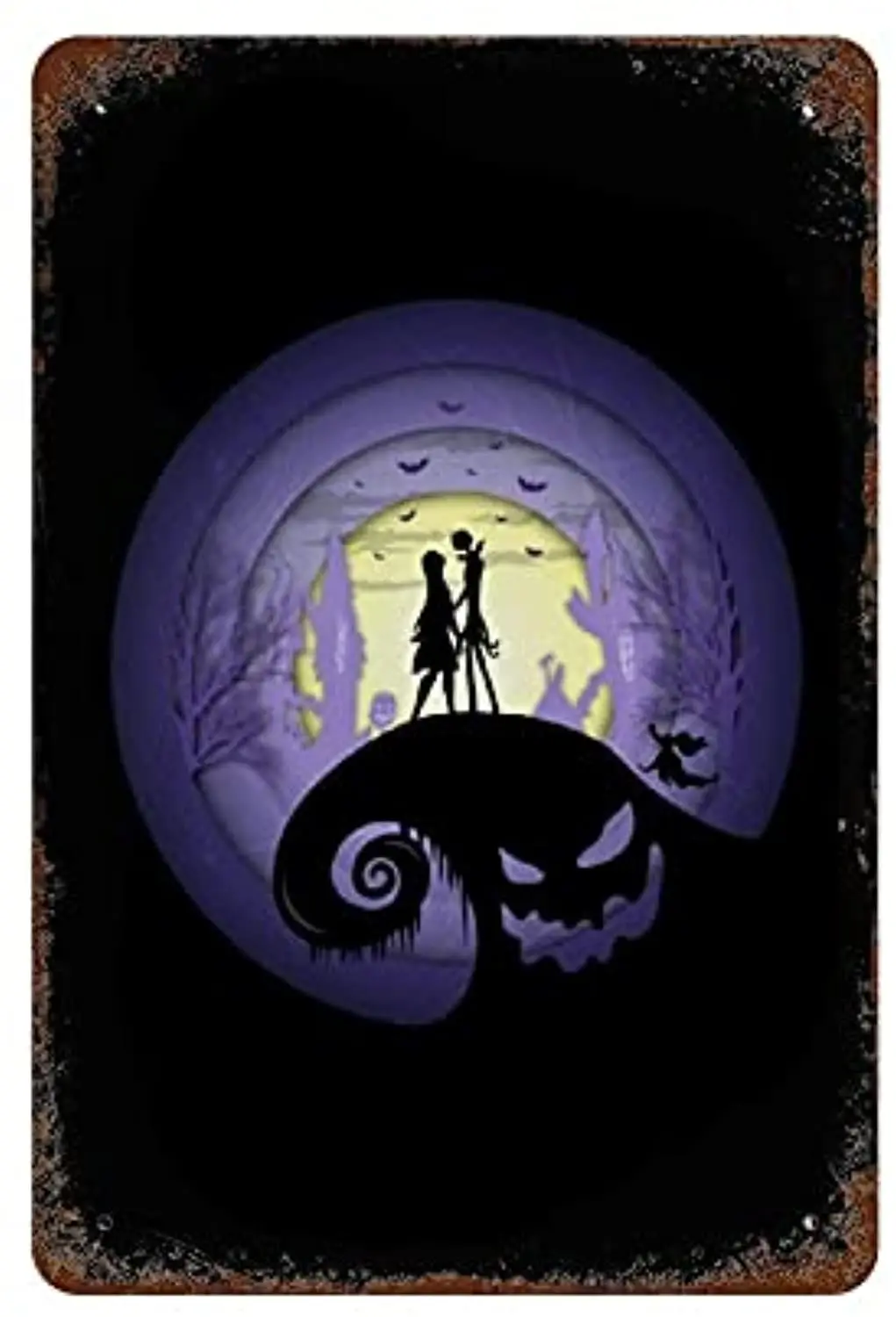 

Personalized Signs Thick Tinplate Print Poster Nightmare Before Love tin wall art for Outdoor Porch Patio Kitchen Garden Poster