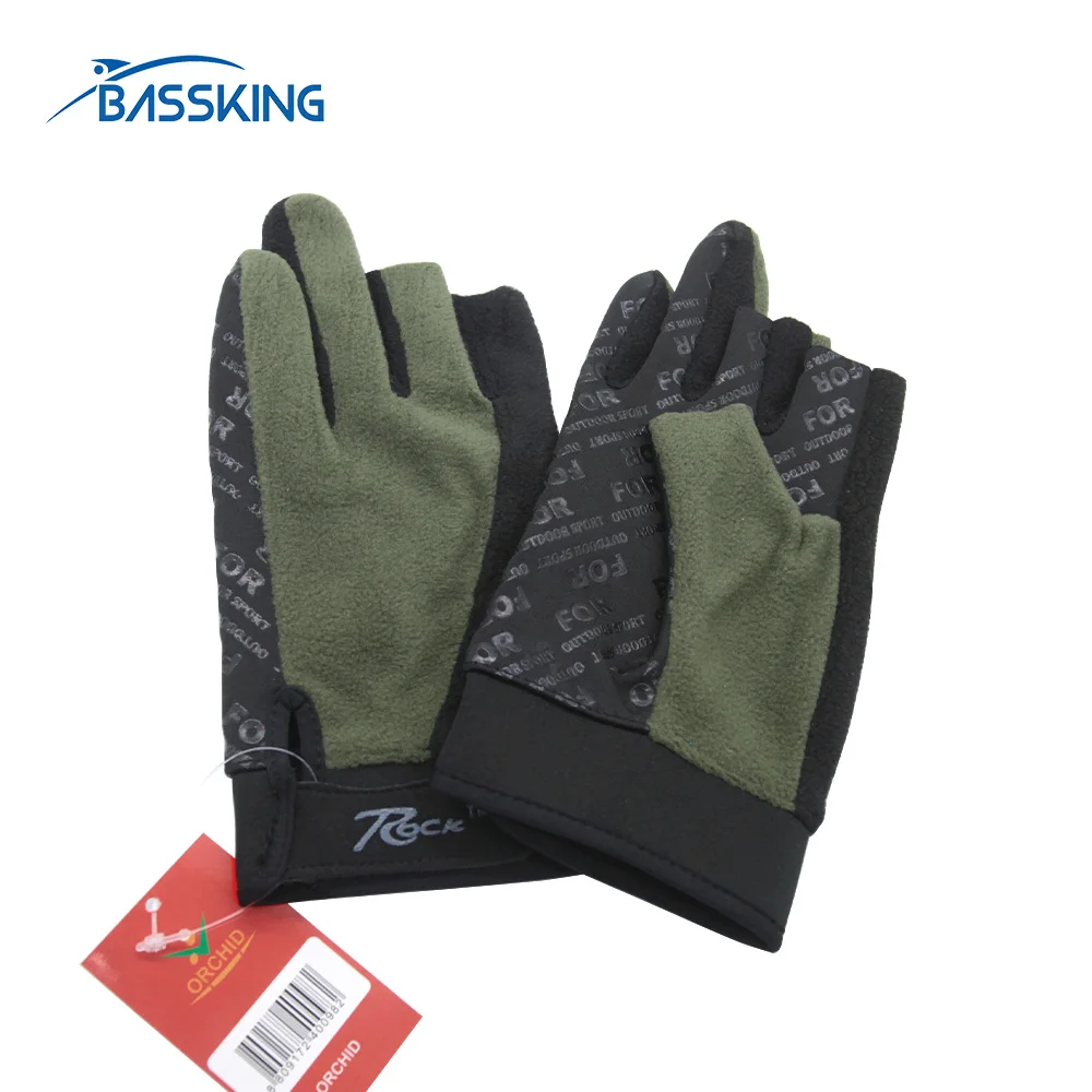 BASSKING 1 пара рыболовные перчатки с антискользящим покрытием 3 глубоким вырезом