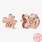 Новое поступление, женские серьги 925 пробы Silver Pan Clover и Ladybug