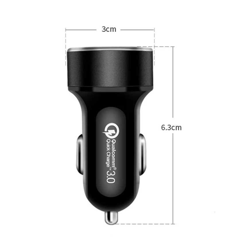 Universal Car QC3.0 Quick Charge Dual USB Ports LCD Display Cellphone Charger Tool Wide Mobile Phone Adapter | Мобильные телефоны и
