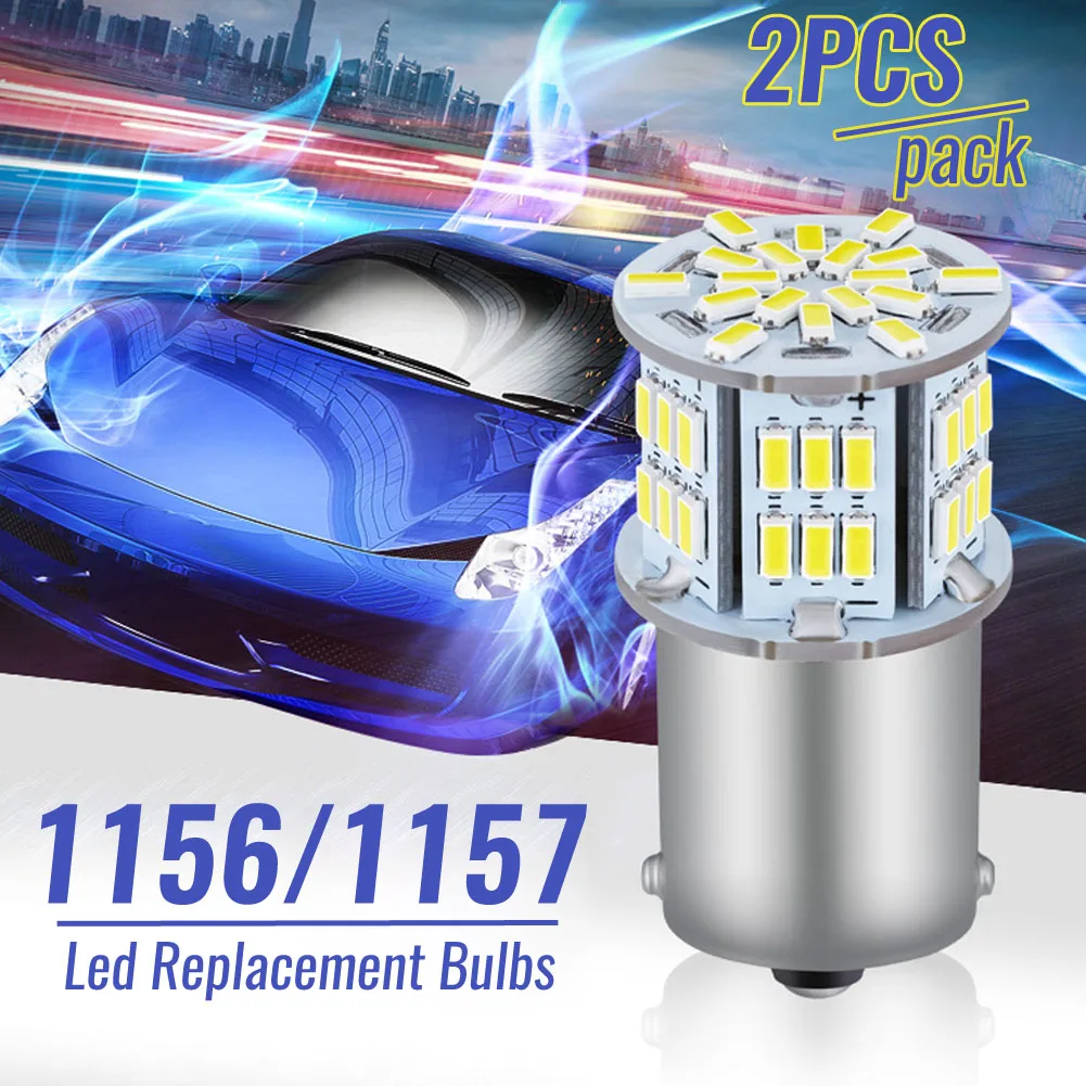 

2pcs Led Replacement Bulbs For Cars 1156 BA15S P21W 3014 54SMD Tail Light Turn Signals Light DC12-24V Car Light Source