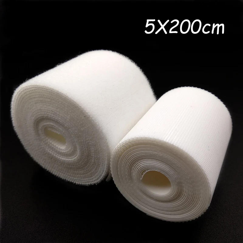 White 5cmX200cm 2 м липучка крючки и петли супер мягкие детские безопасные для кожи пеленки diy одежда самоклеющиеся медицинского применения застежка швейные аксессуары - Цвет: White 5cmX200cm