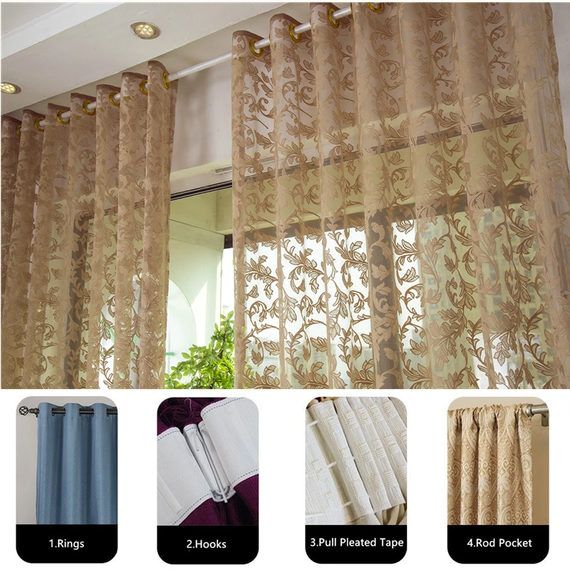

Modern Simple European Curtain Screens Living Room Screens Luxury Tulle Organza Sheer Curtains Cortinas Drapes