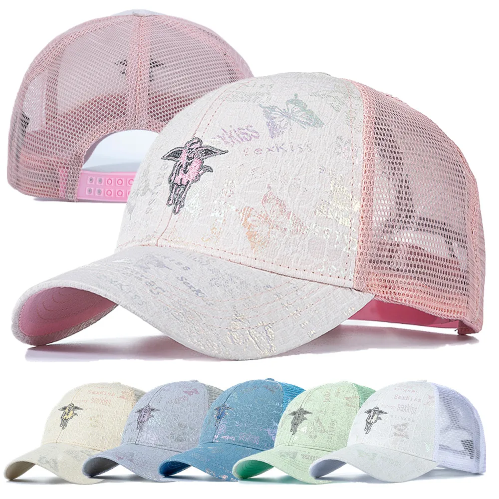 

New Stylish Women's Cap Summer Trucker Hats For Women Fashion Flying Horse Embroidery Baseball Cap Outdoor Streetwear Hat Cap