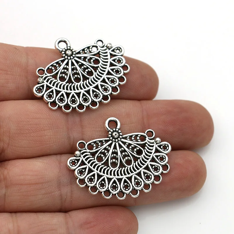 

10 шт., овальные посеребренные аксессуары для аксессуаров 28x35 мм