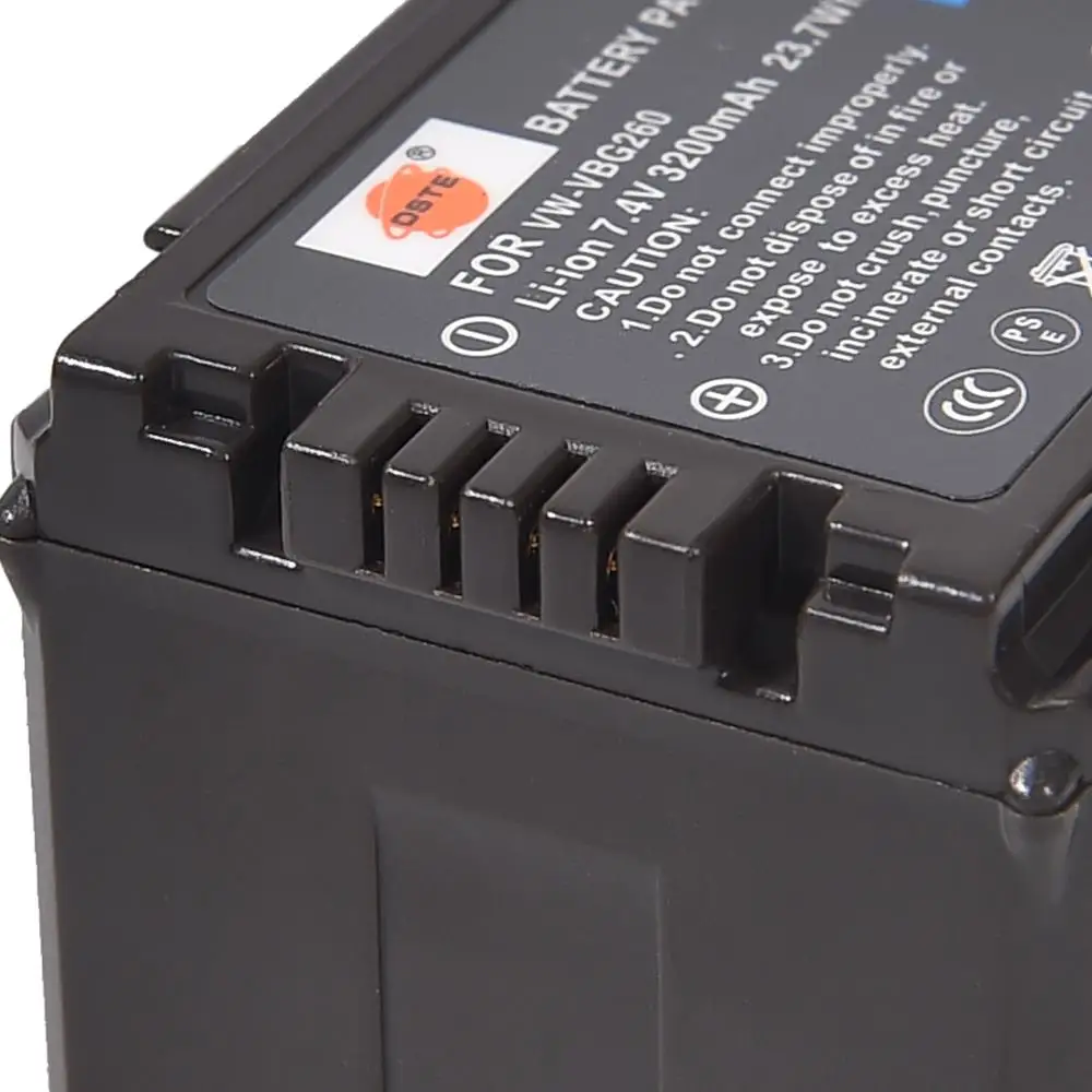 DSTE 2 шт. VW VBG260 аккумуляторная батарея + зарядное устройство для путешествий и
