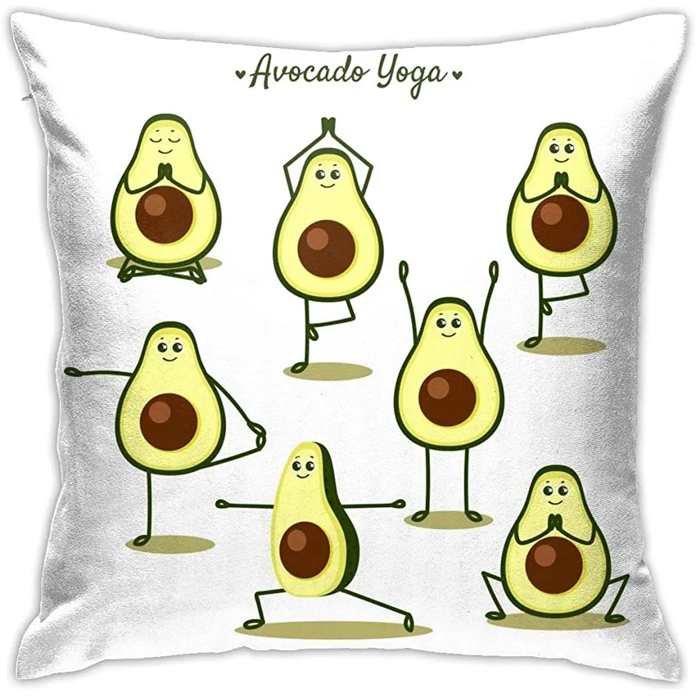 

ETHAICO Смешные авокадо занимаемся йогой позы фрукты брикет 18x18 дюймов наволочка квадратные Чехлы для подушек