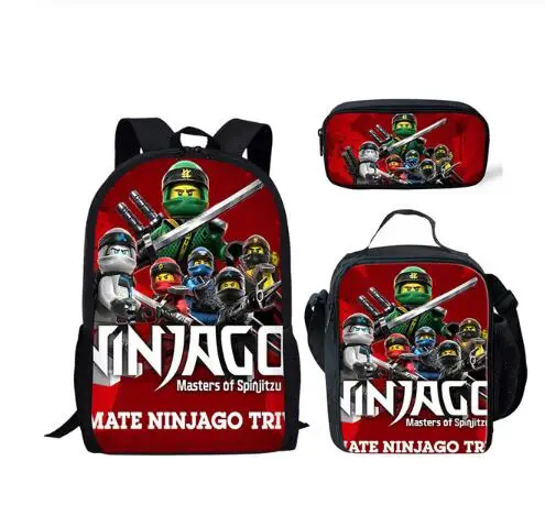 3pcs/Set Kids Mochila Cartoon Ninjago Backpack For Children Teenagers School Rucksack Girls Boys Bags | Багаж и сумки