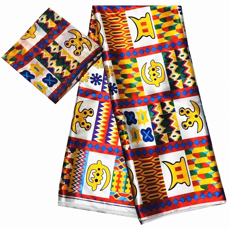 Новейший дизайн имитация шелка вощеная ткань Африканский воск атласная для