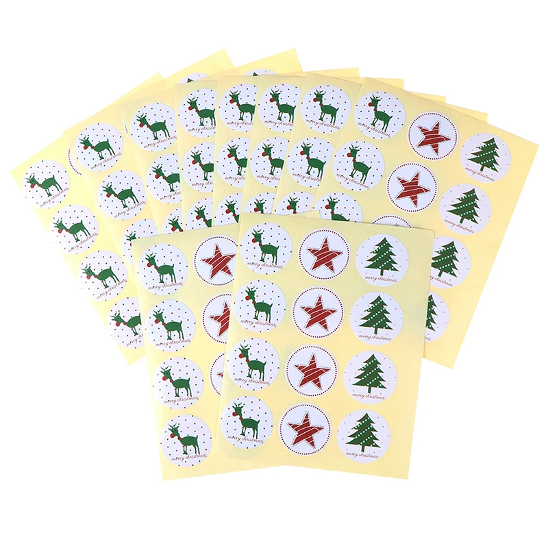 

120 шт./10 листов, бумажные наклейки в виде оленя
