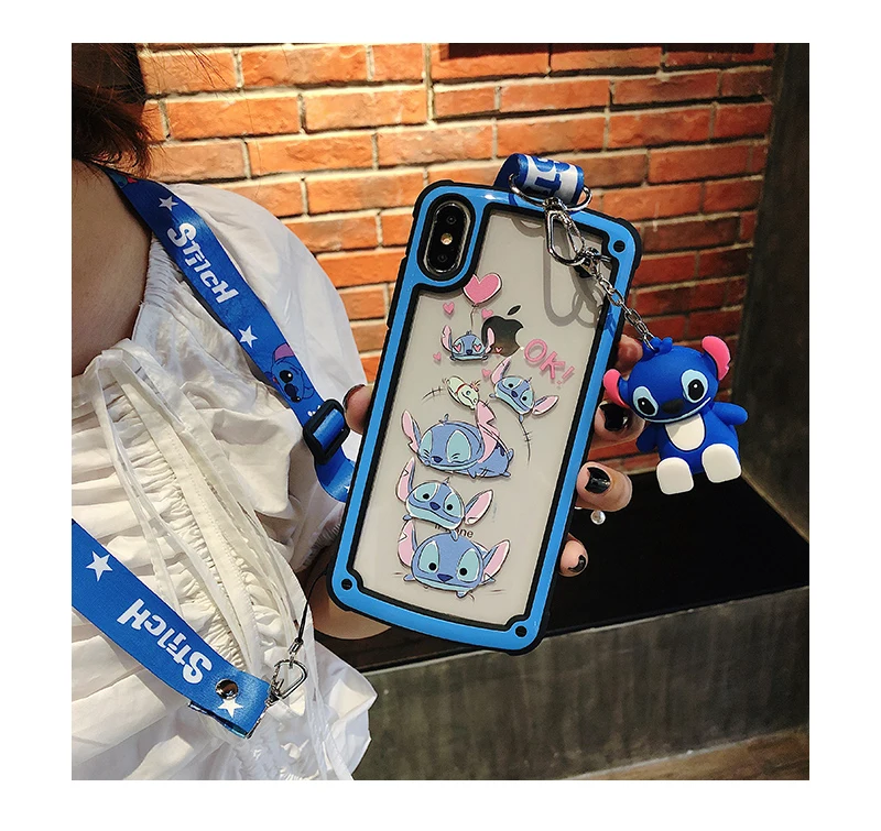 Для iphone XS max XR X Stitch акриловый прозрачный чехол для телефона 8plus 7plus 6SP 7 8 6 6S милый